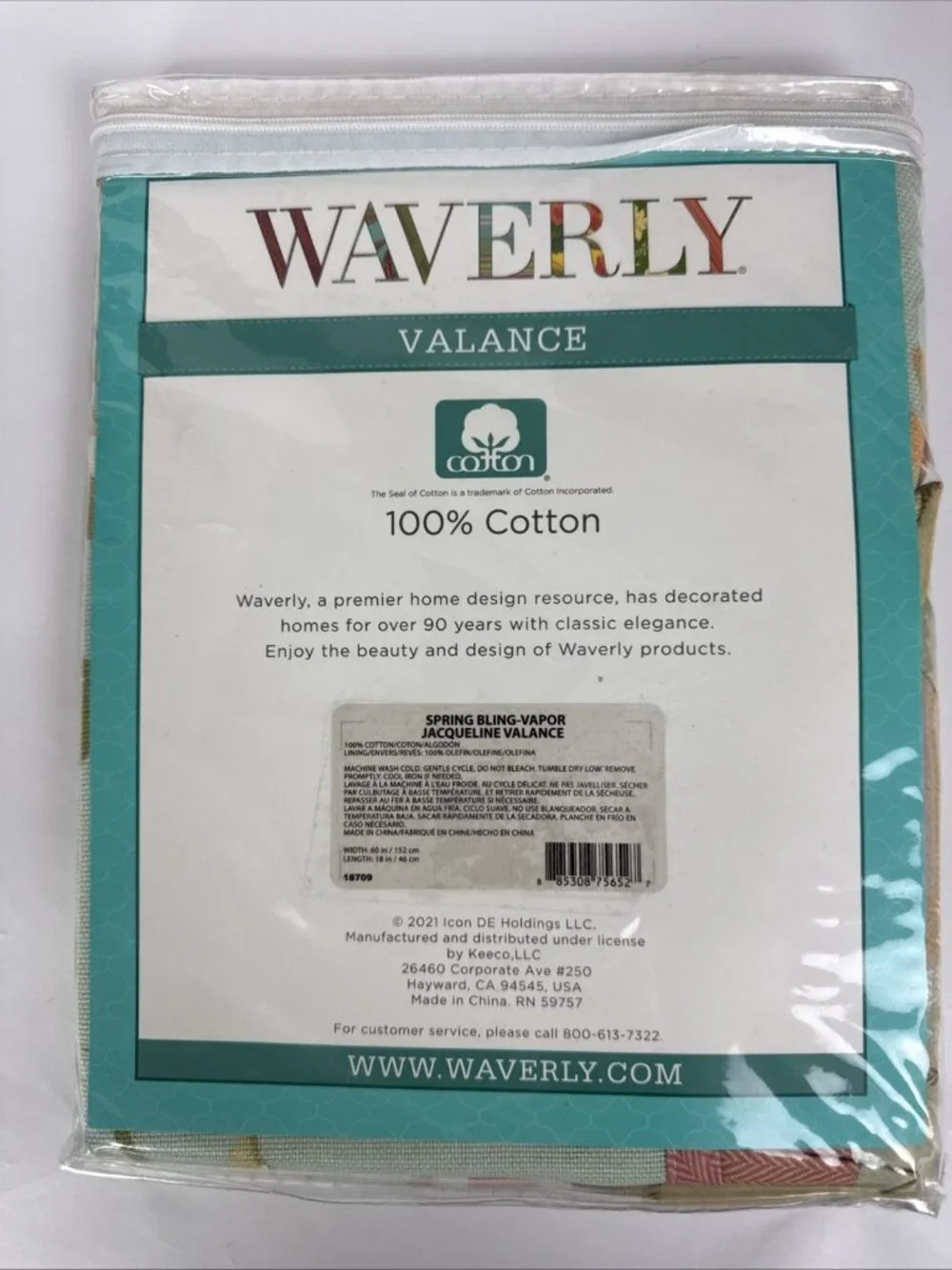 Waverly Jacqueline Valance 60x18 Spring Bling Vapor NEW Cotton floral cottage